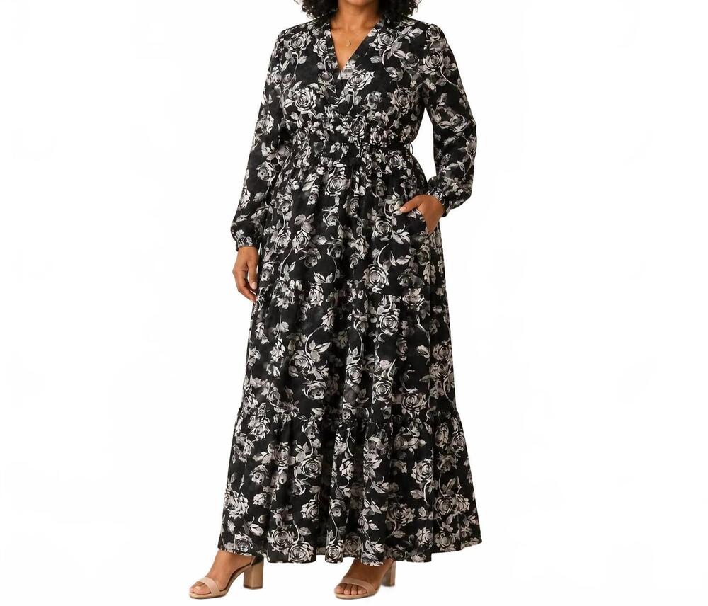 NEW GRACIA floria maxi dress in black